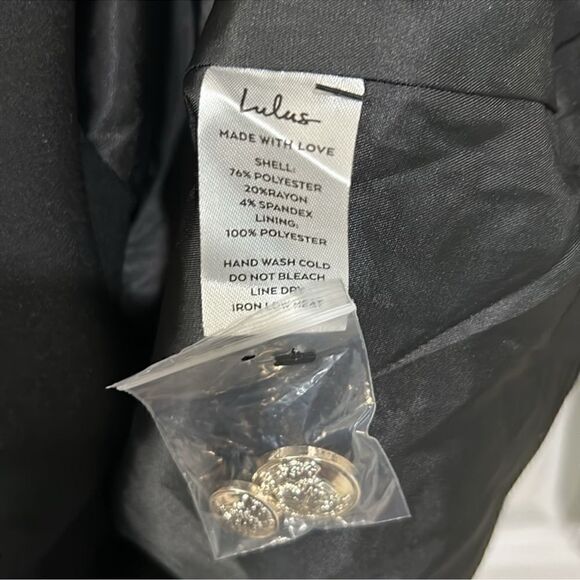 Lulu's Black Double Breasted Coat Dress(Size Small) - Picture 9 of 12